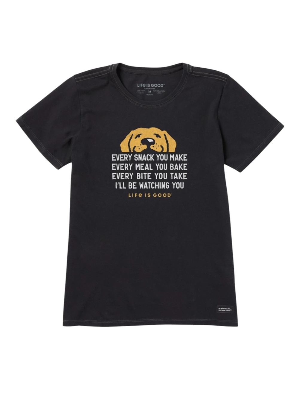Life Is Good Dog I'll Be Watching You Short Sleeve Tee Size Women’s M